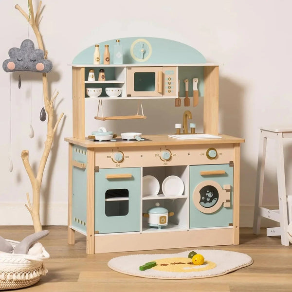 Little Kitchen - Wooden Play Kitchen with Washing Machine - Baby&More
