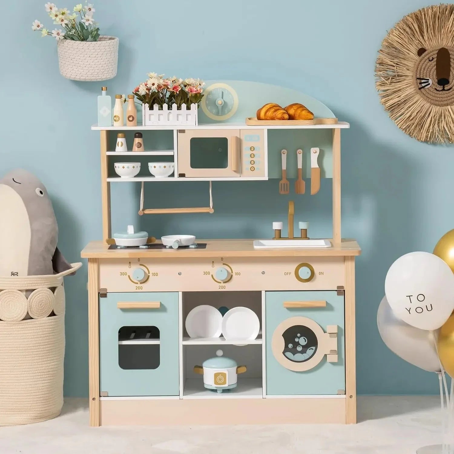 Little Kitchen - Wooden Play Kitchen with Washing Machine - Baby&More
