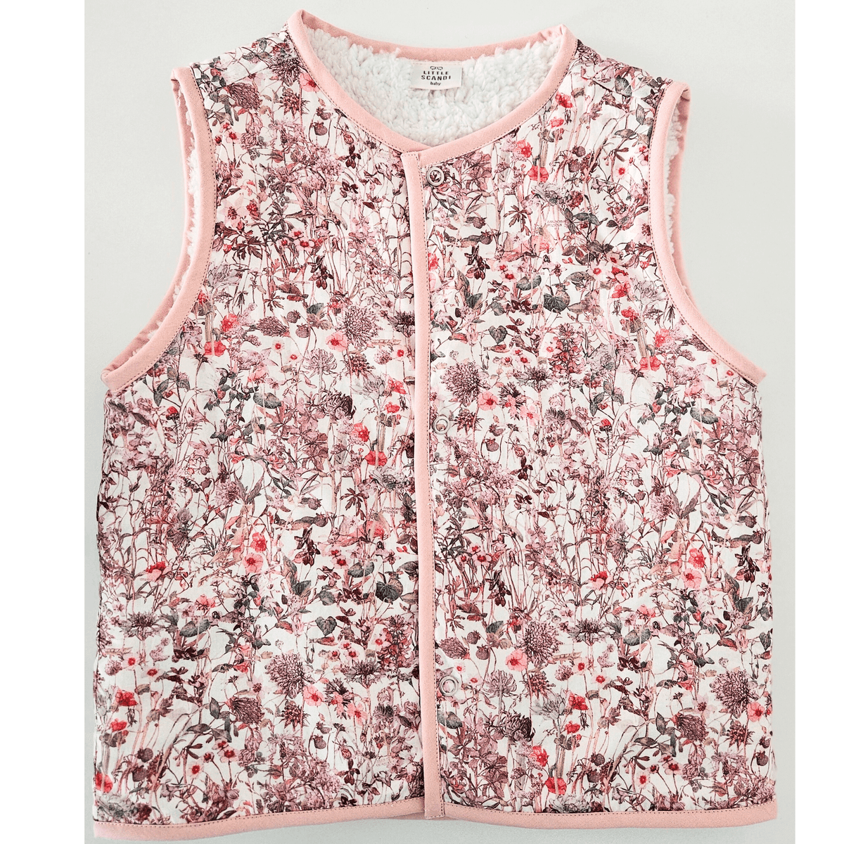 Little Scandi baby Kids Stylish Vest / Gilet - Pink Rosablomst - Baby&More