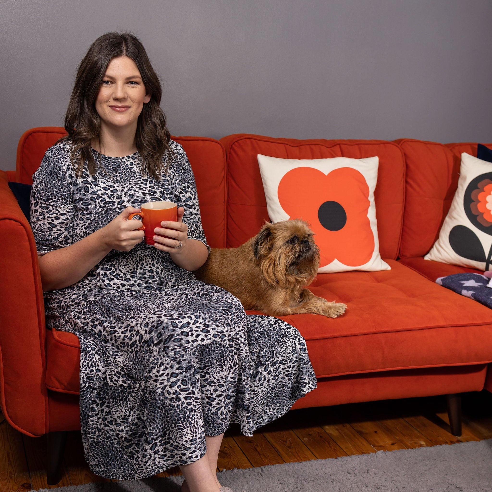 The Midi Breastfeeding Dress - Grey Leopard
