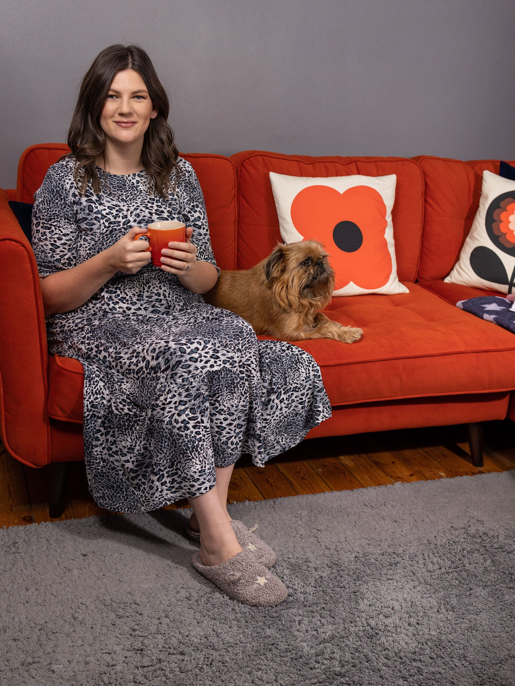 Milkymoon Midi Breastfeeding Dress - Grey Leopard