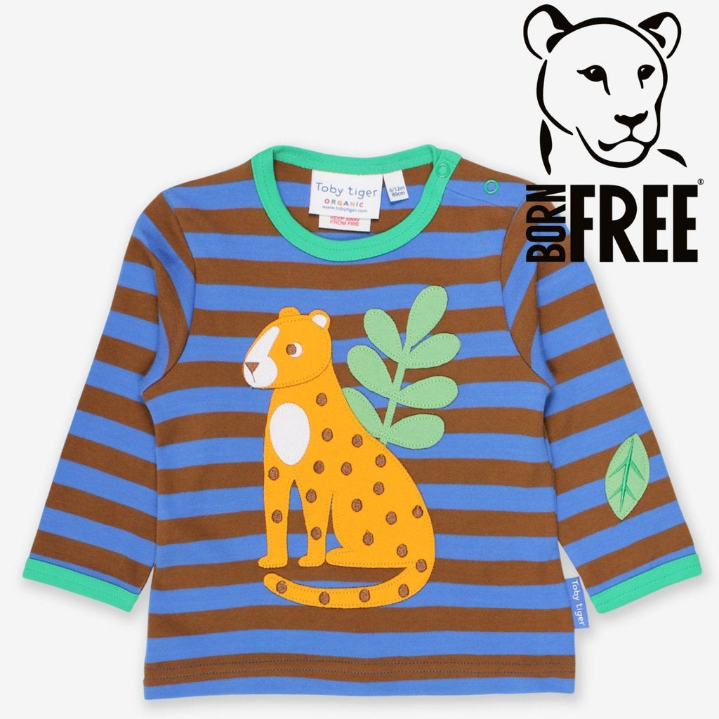 Toby Tiger Organic Applique Long-Sleeved T-Shirt - Born Free Leopard