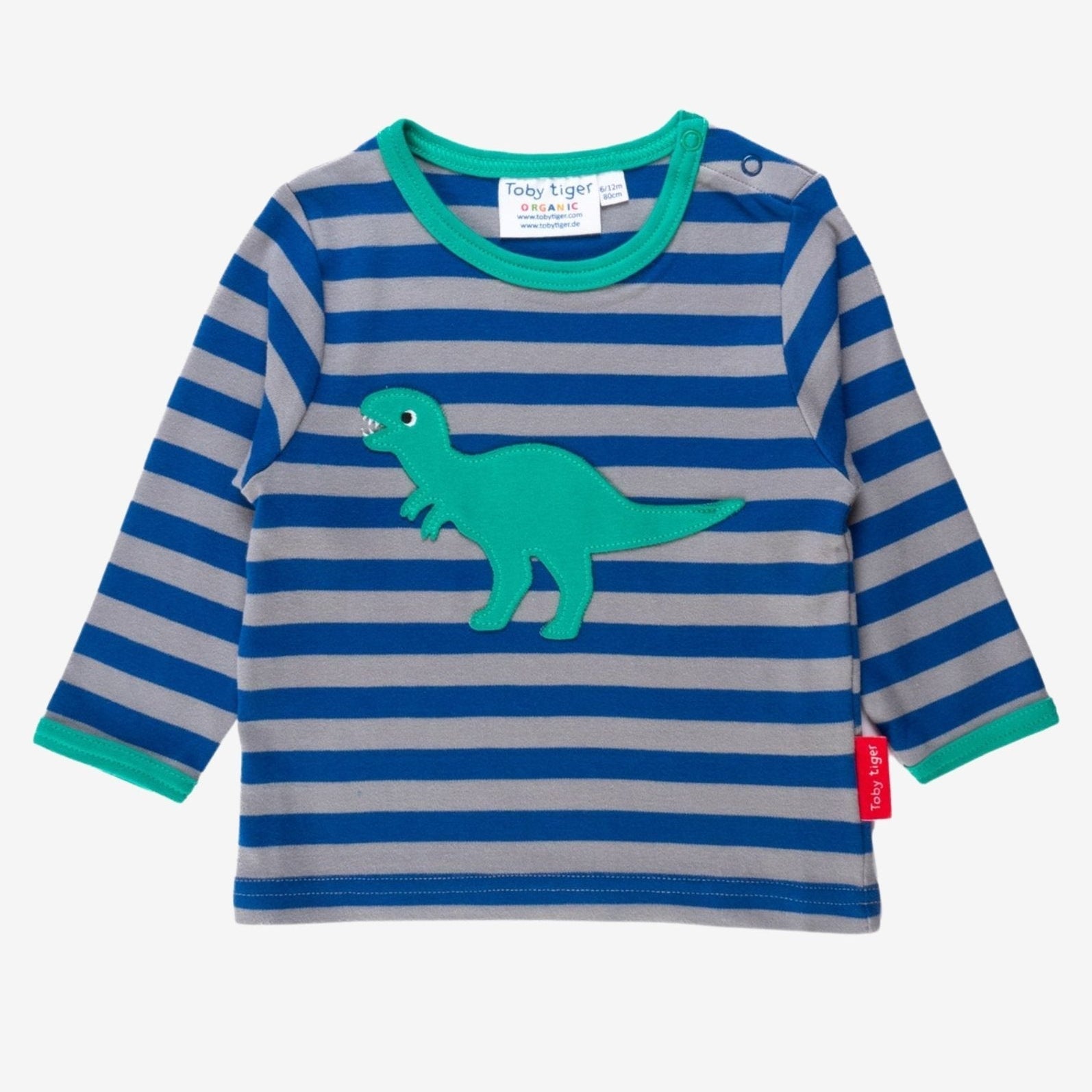 Toby Tiger Organic Applique Long-Sleeved T-shirt -  T-Rex