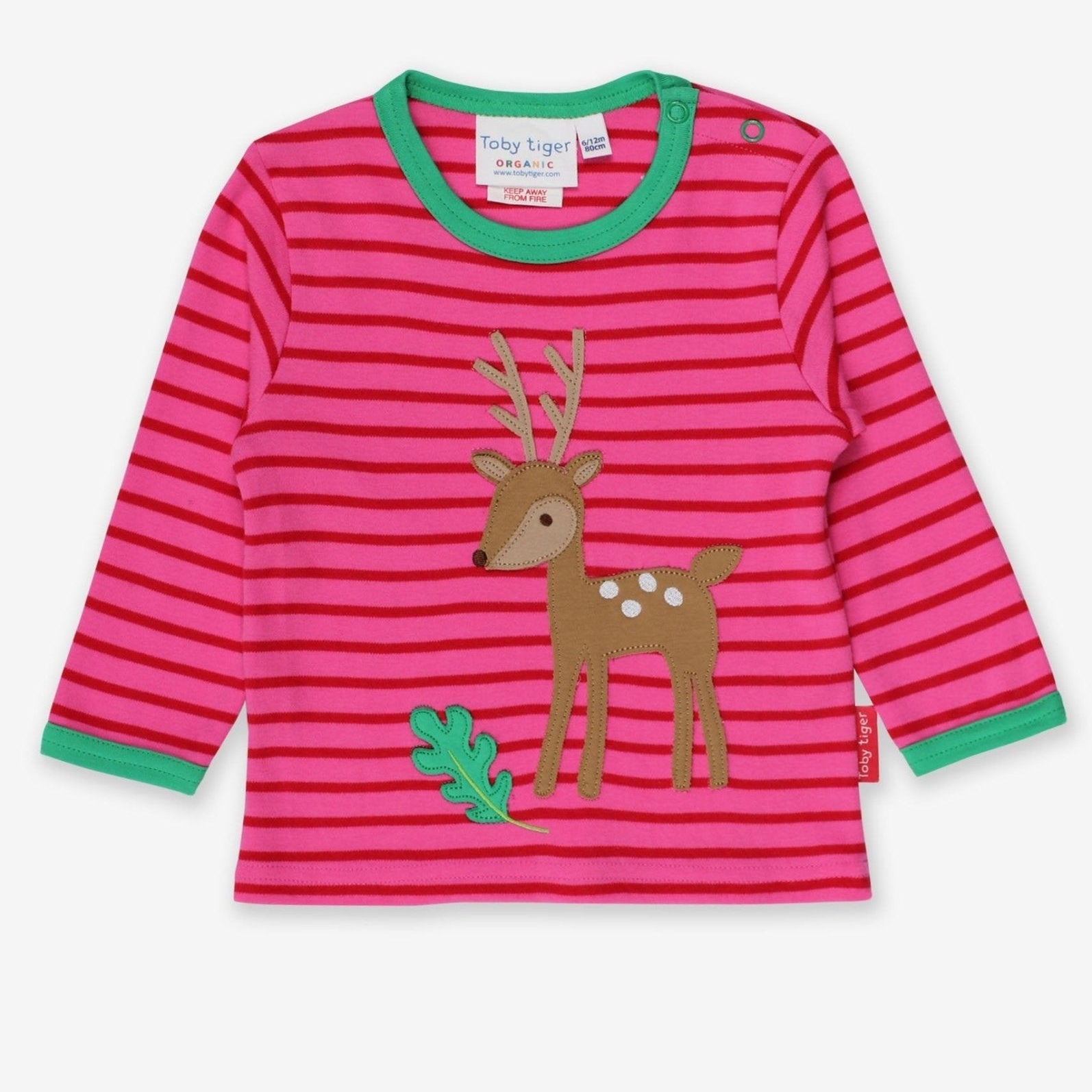 Toby Tiger Organic Applique Long-Sleeved T-Shirt - Fawn