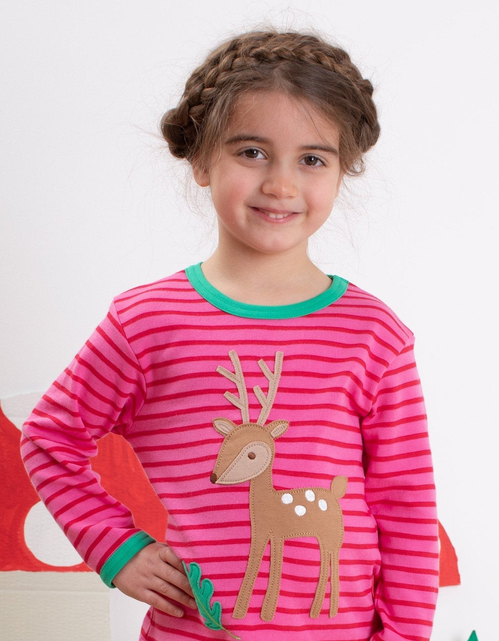 Toby Tiger Organic Applique Long-Sleeved T-Shirt - Fawn