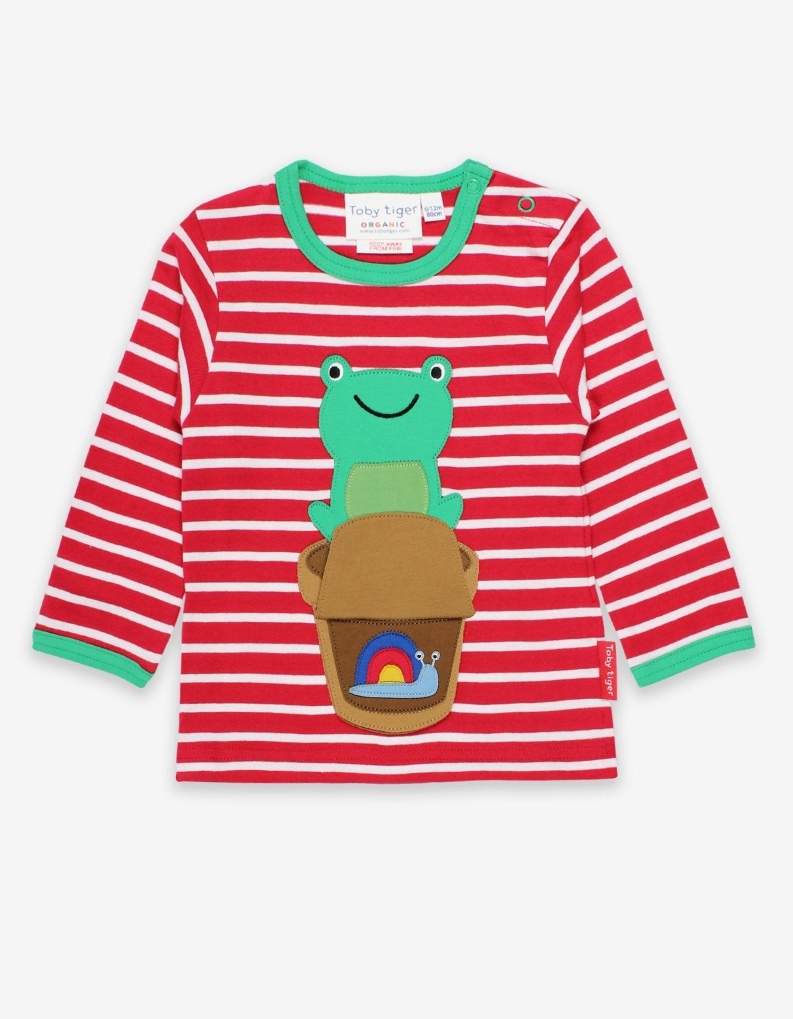 Toby Tiger Organic Applique Long-Sleeved T-Shirt - Frog