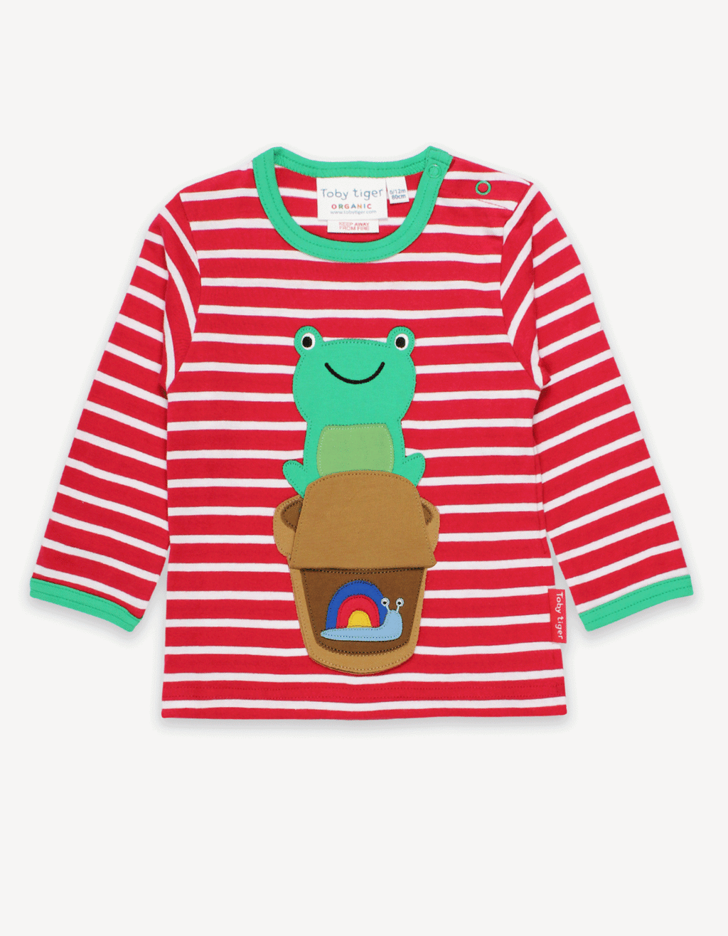 Toby Tiger Organic Applique Long-Sleeved T-Shirt - Frog