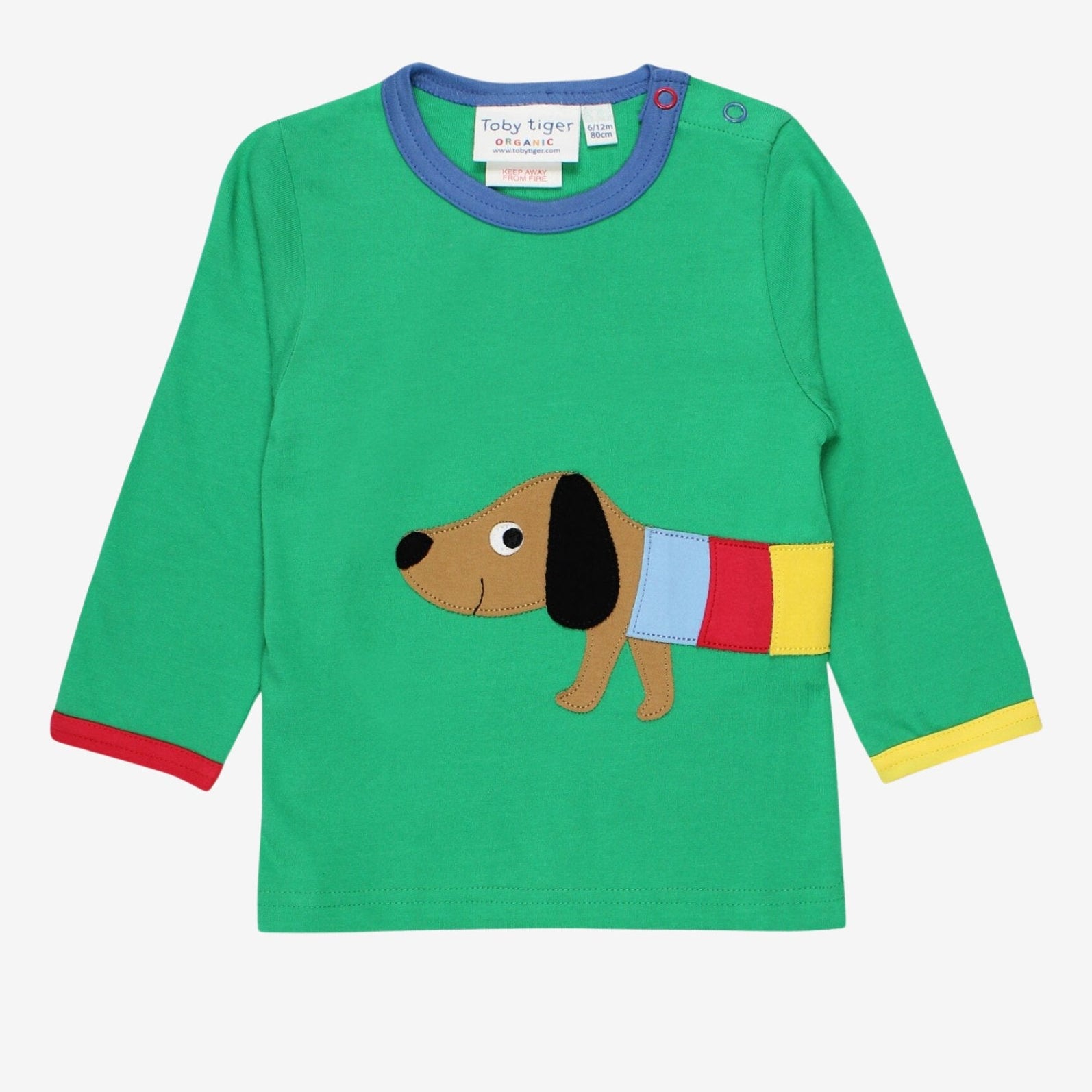 Toby Tiger Organic Applique Long-Sleeved T-Shirt - Sausage Dog
