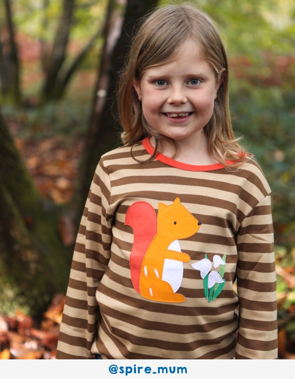 Toby Tiger Organic Applique Long-Sleeved T-Shirt - Squirrel