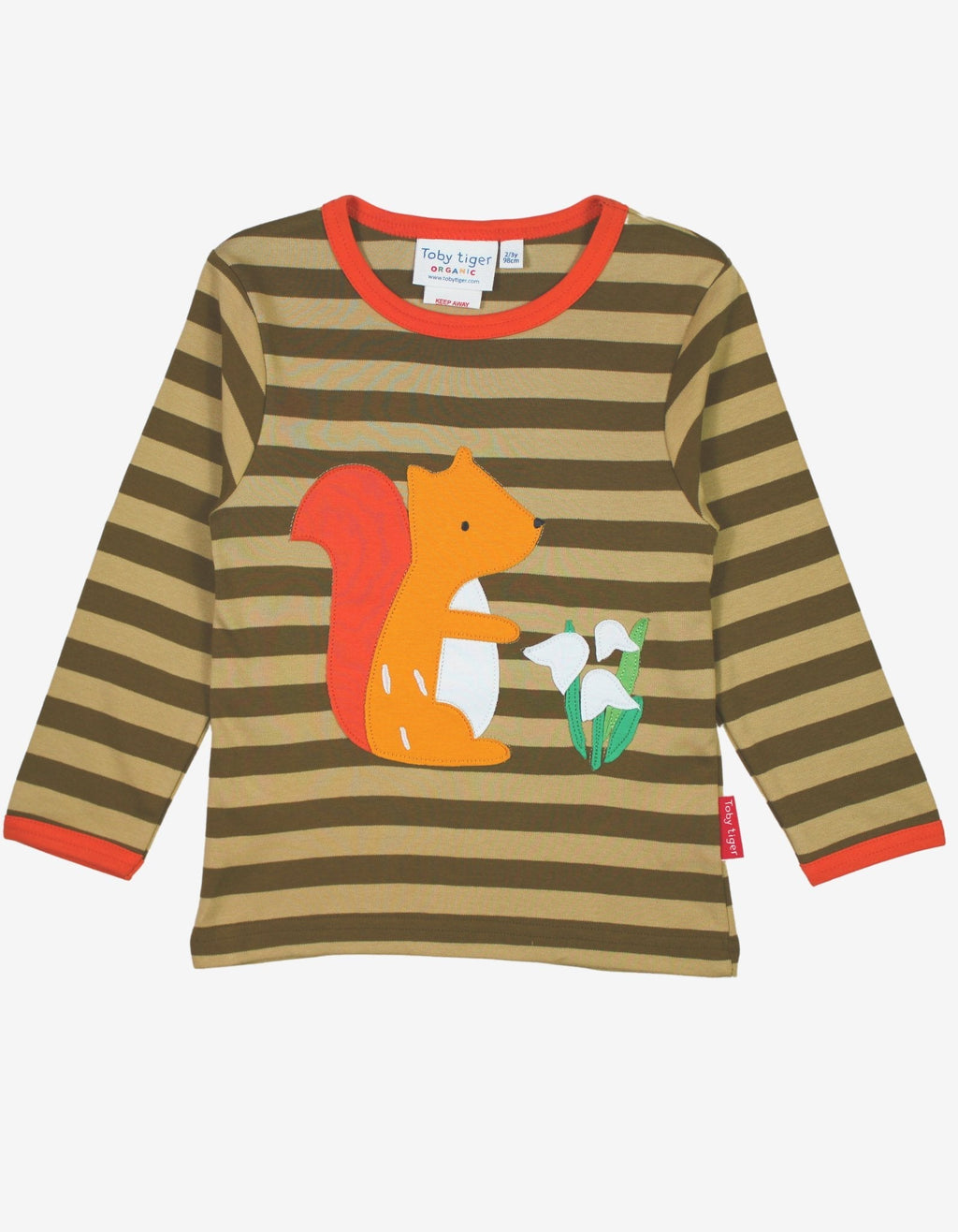 Toby Tiger Organic Applique Long-Sleeved T-Shirt - Squirrel