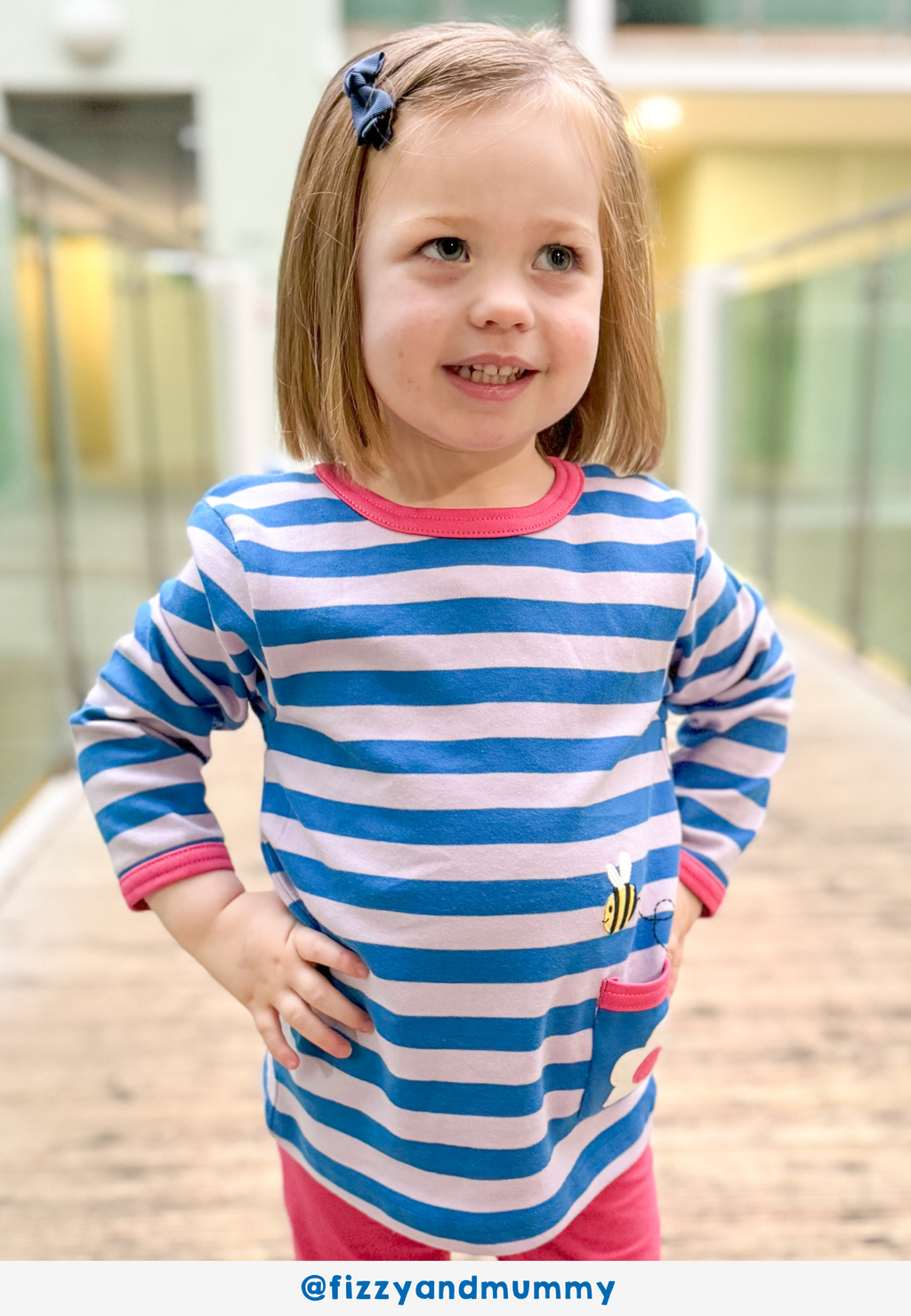 Toby Tiger Organic Applique Long-Sleeved T-Shirt - Striped Daisy