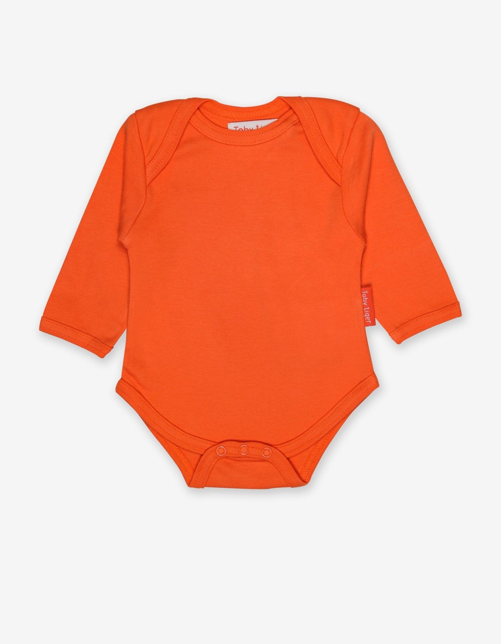 Toby Tiger Organic Basic Long-Sleeved Baby Bodysuit - Orange