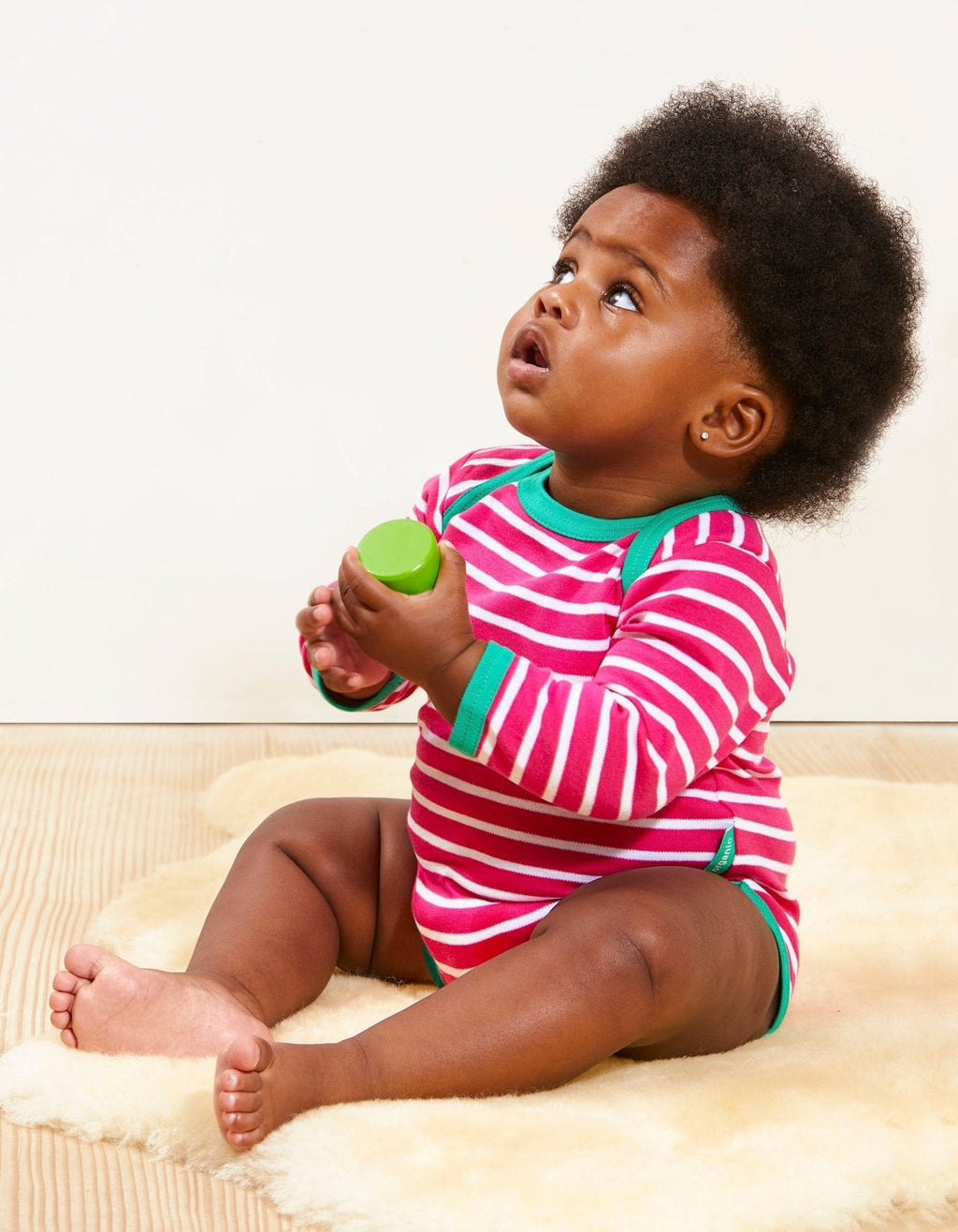 Toby Tiger Organic Bodysuit - Pink Breton