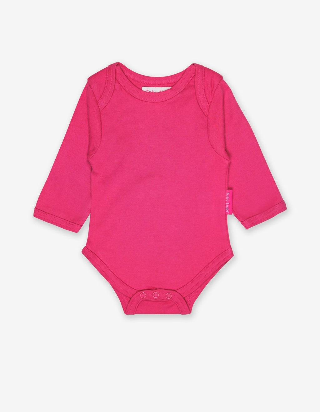 Toby Tiger Organic Basic Long-Sleeved Baby Bodysuit - Pink