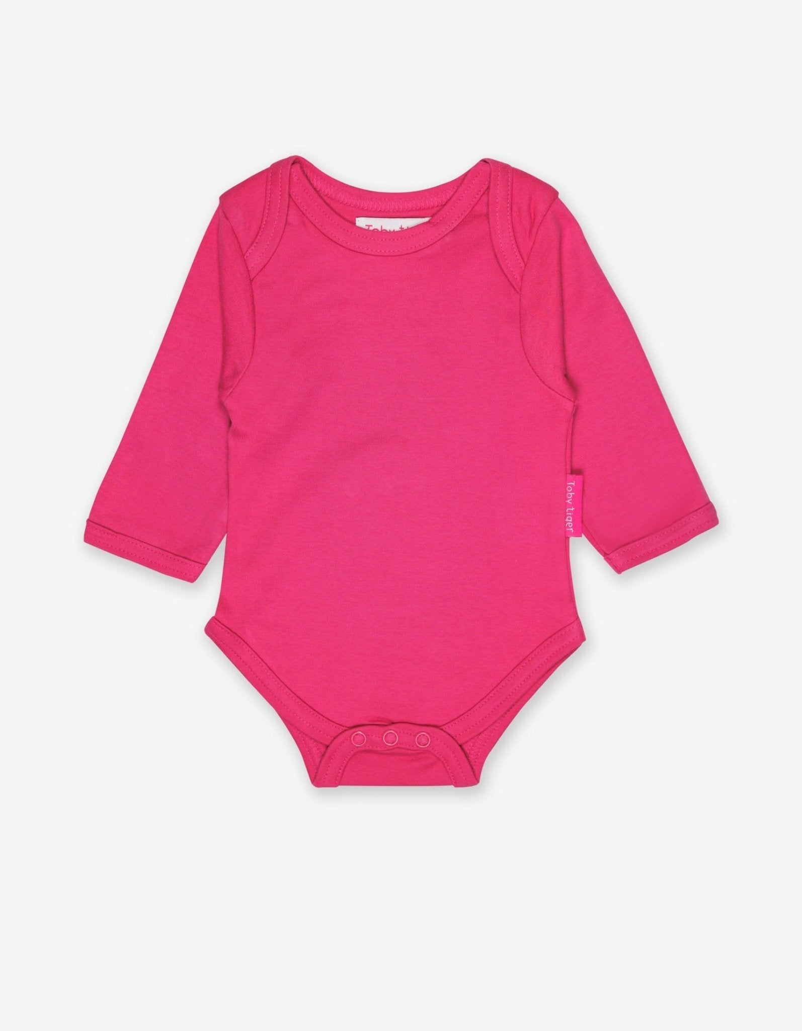 Toby Tiger Organic Basic Long-Sleeved Baby Bodysuit - Pink