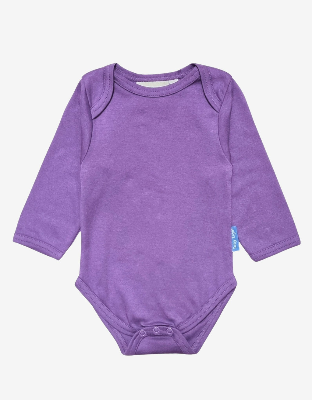 Toby Tiger Organic Basic Long-Sleeved Baby Bodysuit - Purple