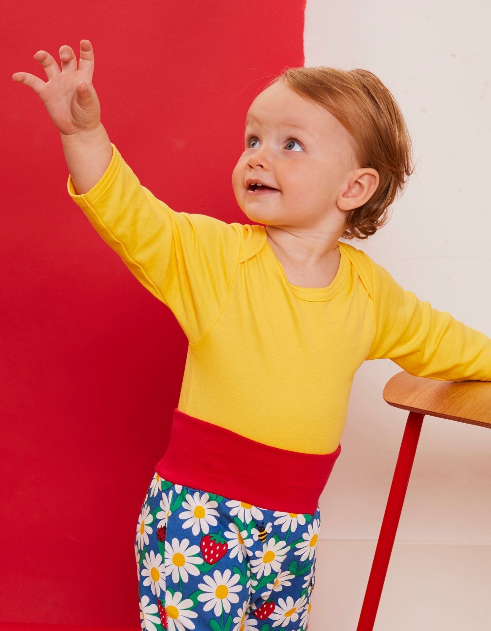 Toby Tiger Organic Basic Long-Sleeved Baby Bodysuit - Yellow