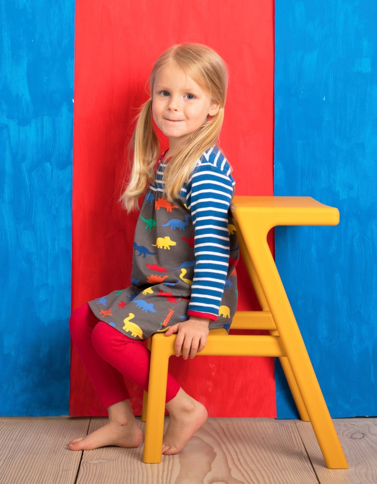 Toby Tiger Organic Dress - Dinosaur Print