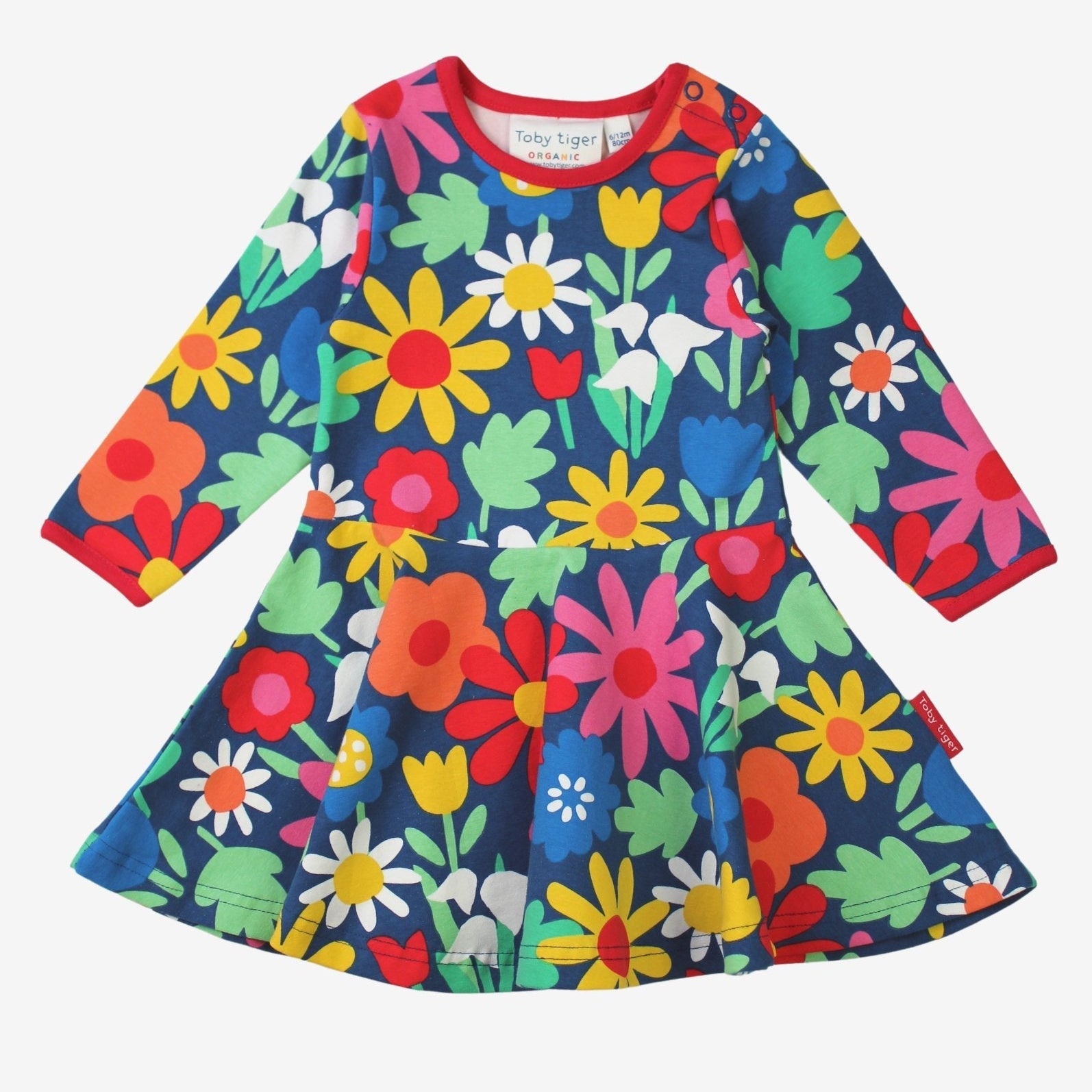 Toby Tiger Organic Skater Dress - Bold Floral Print