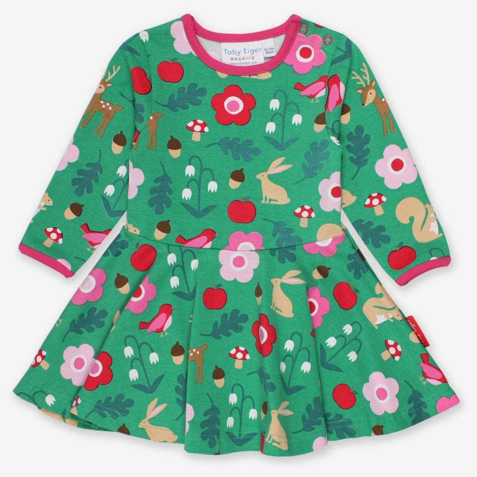 Toby Tiger Organic Skater Dress - Forest Adventure Print