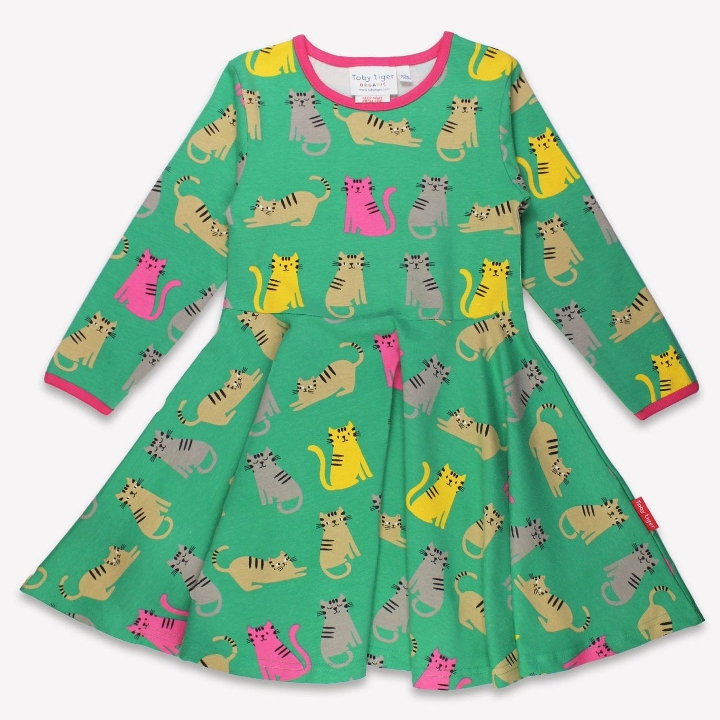 Toby Tiger Organic Skater Dress - Kitten Print