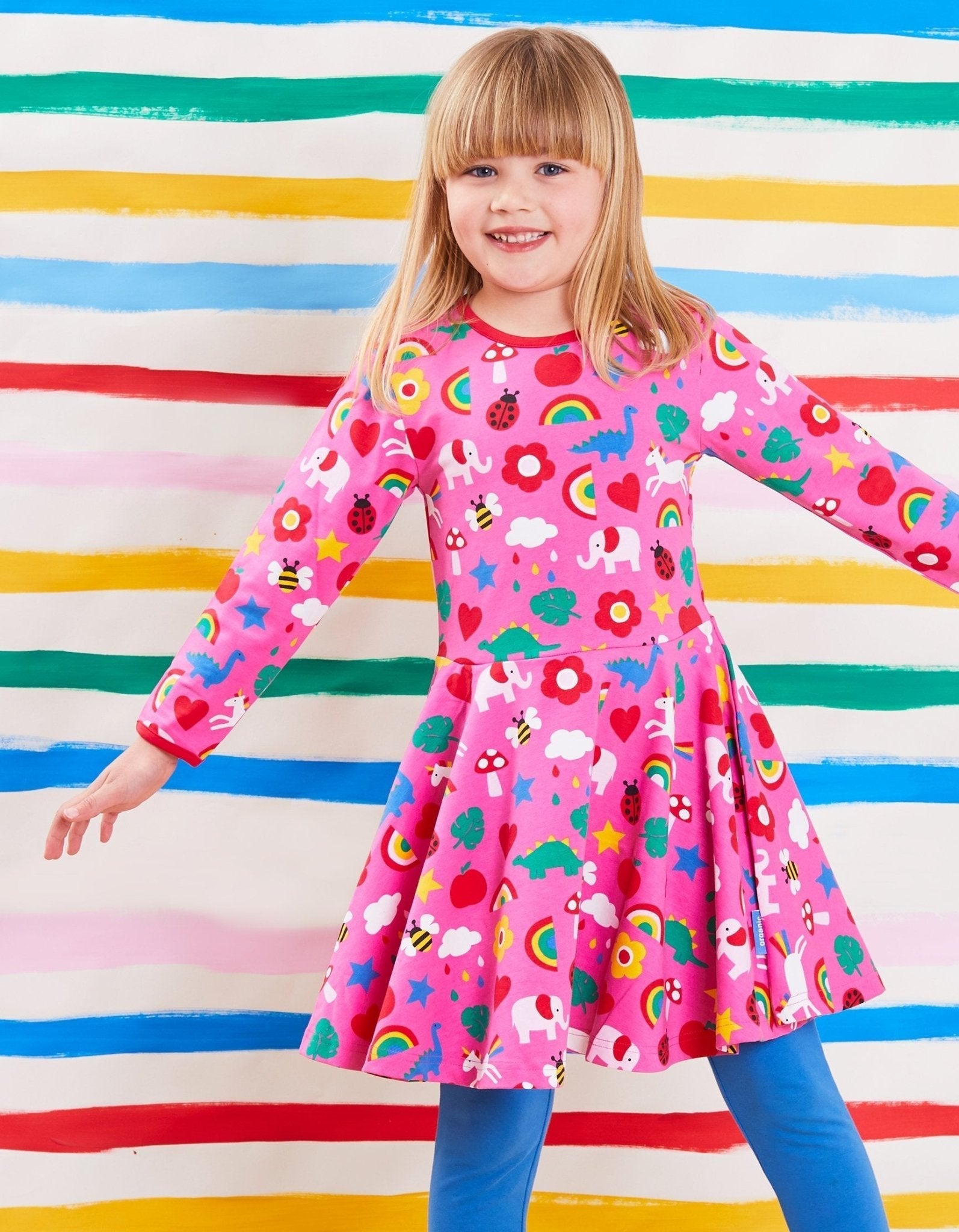 Toby Tiger Organic Print Skater Dress - Magical Mix-Up
