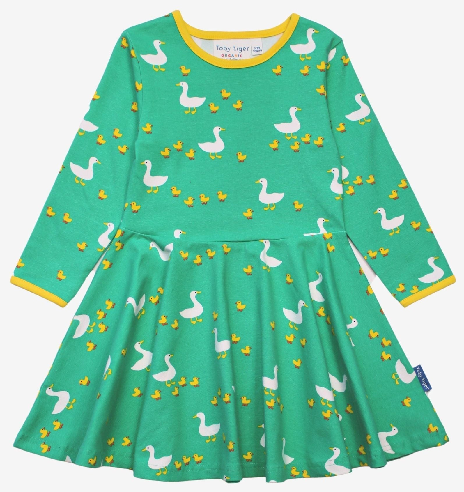 Toby Tiger Organic Skater Dress - Duck Print