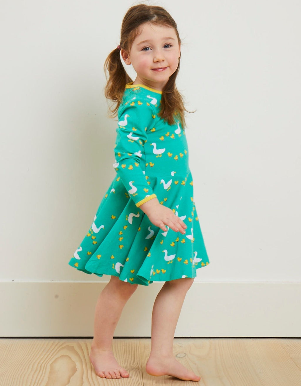 Toby Tiger Organic Skater Dress - Duck Print