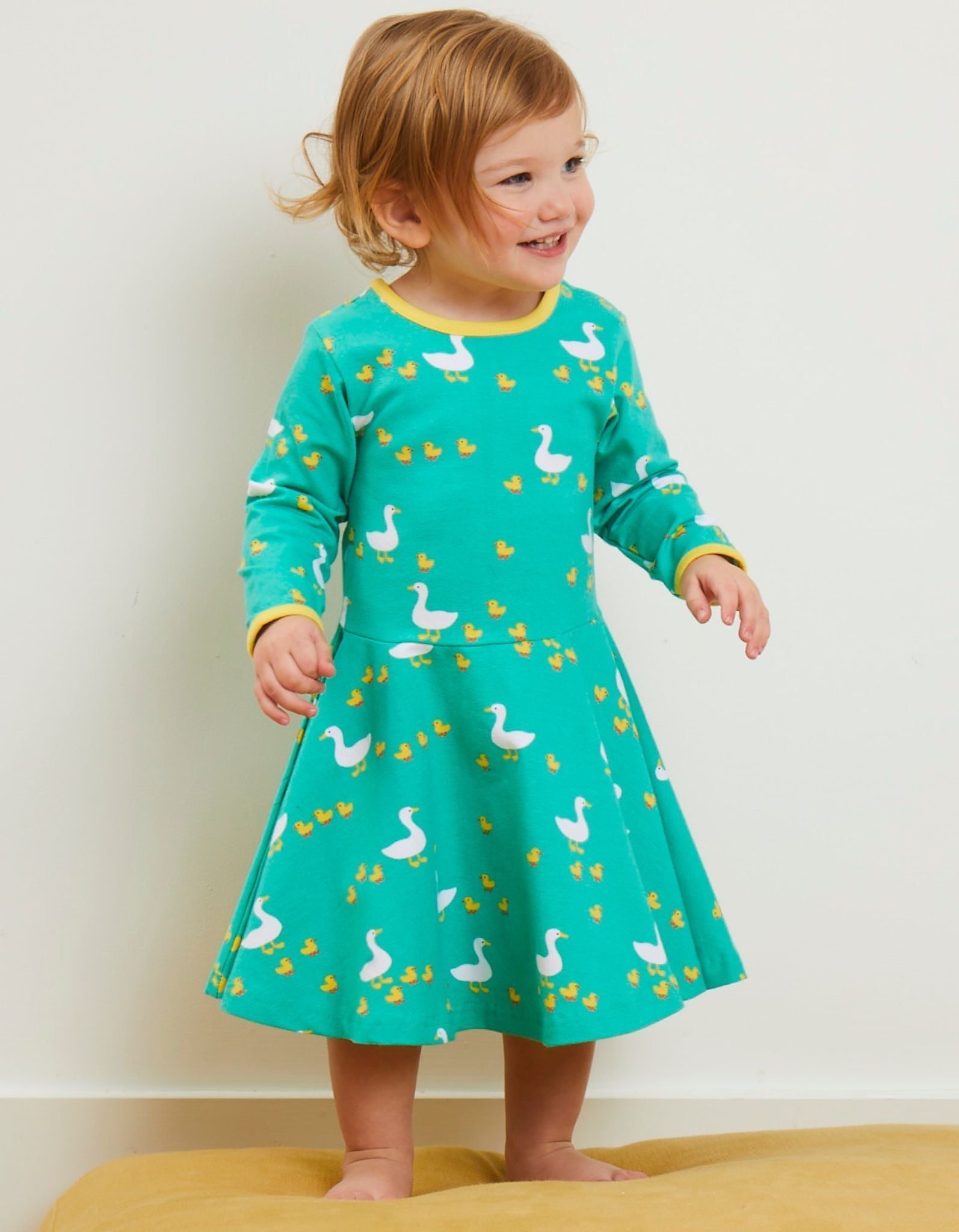 Toby Tiger Organic Skater Dress - Duck Print