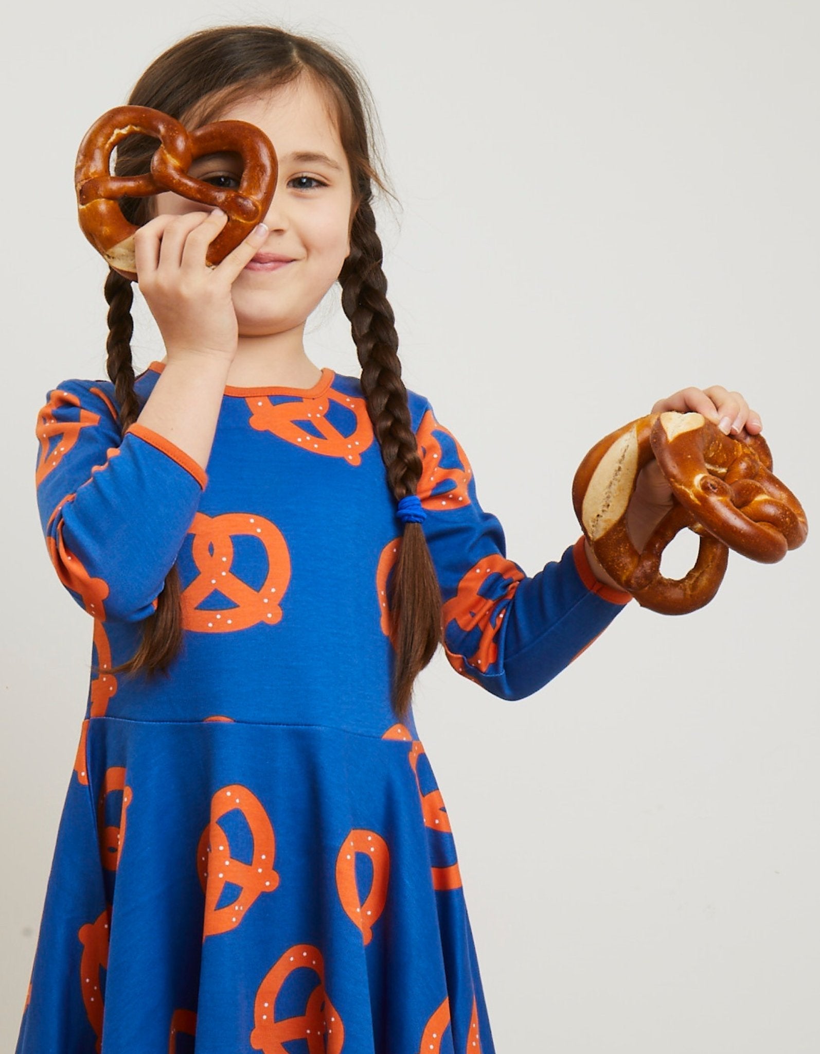 Toby Tiger Organic Skater Dress - Pretzel Print
