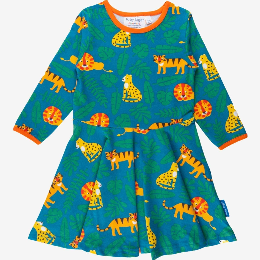 Toby Tiger Organic Skater Dress - Wild Cats Print