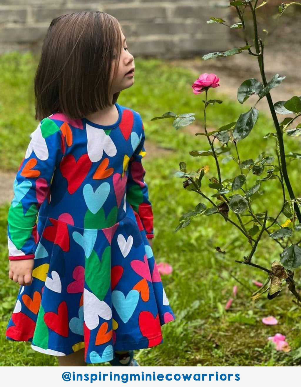 Toby Tiger Organic Skater Dress - Heart Print