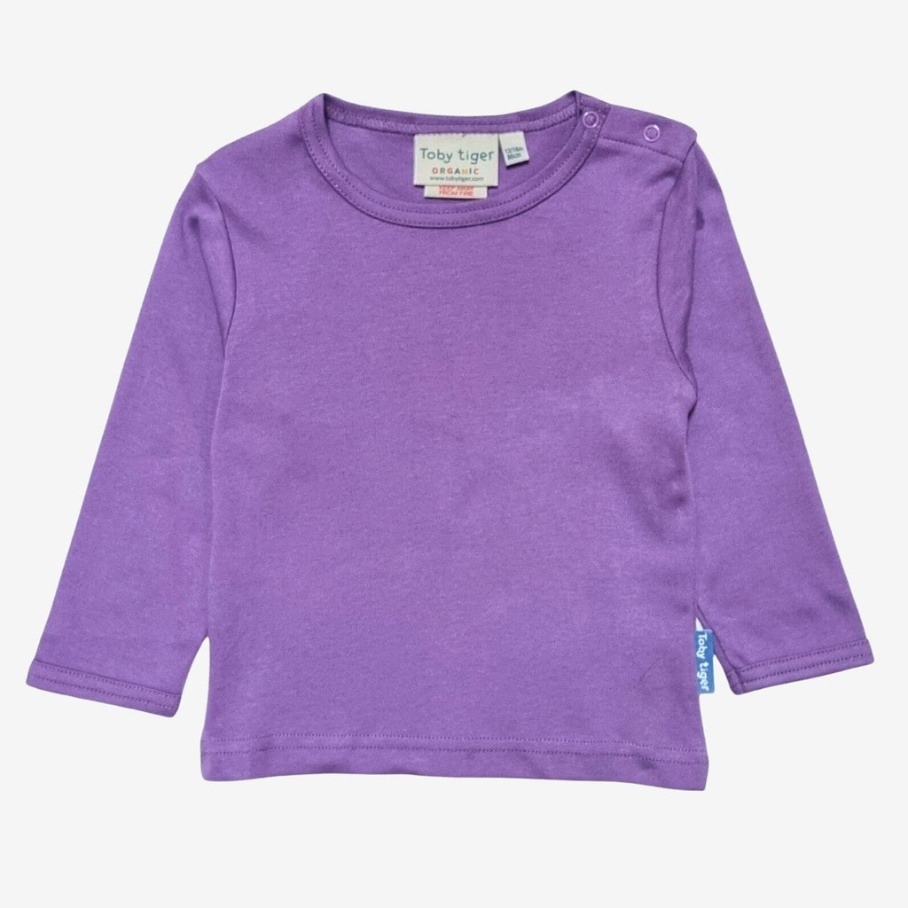 Toby Tiger Organic Basic Long-Sleeved T-Shirt - Purple