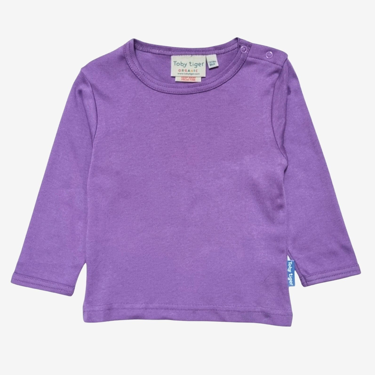 Toby Tiger Organic Basic Long-Sleeved T-Shirt - Purple