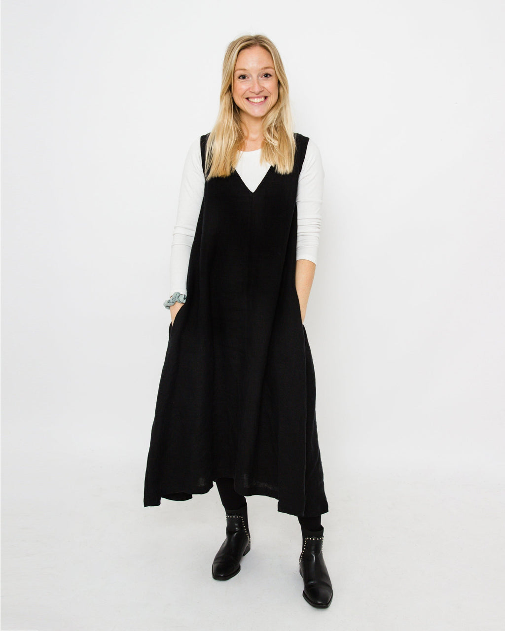 Journy Lucy Maternity / Breastfeeding Linen Dress - Black