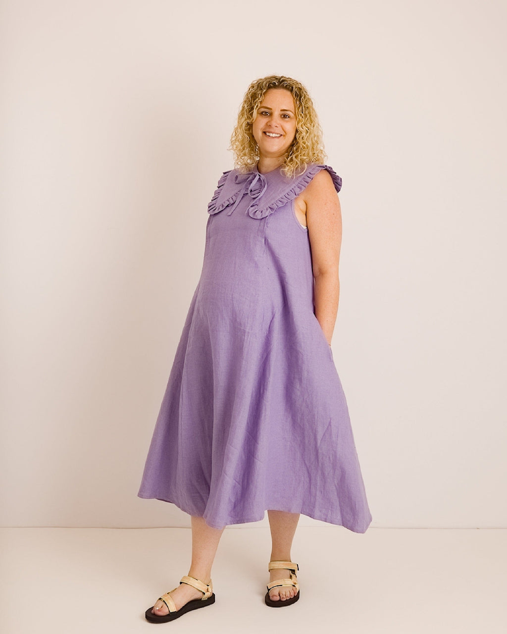 Journy Lucy Maternity / Breastfeeding Linen Dress - Lavender