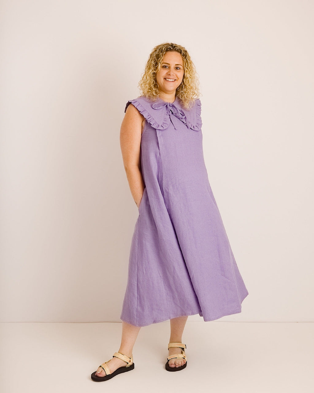 Journy Lucy Maternity / Breastfeeding Linen Dress - Lavender