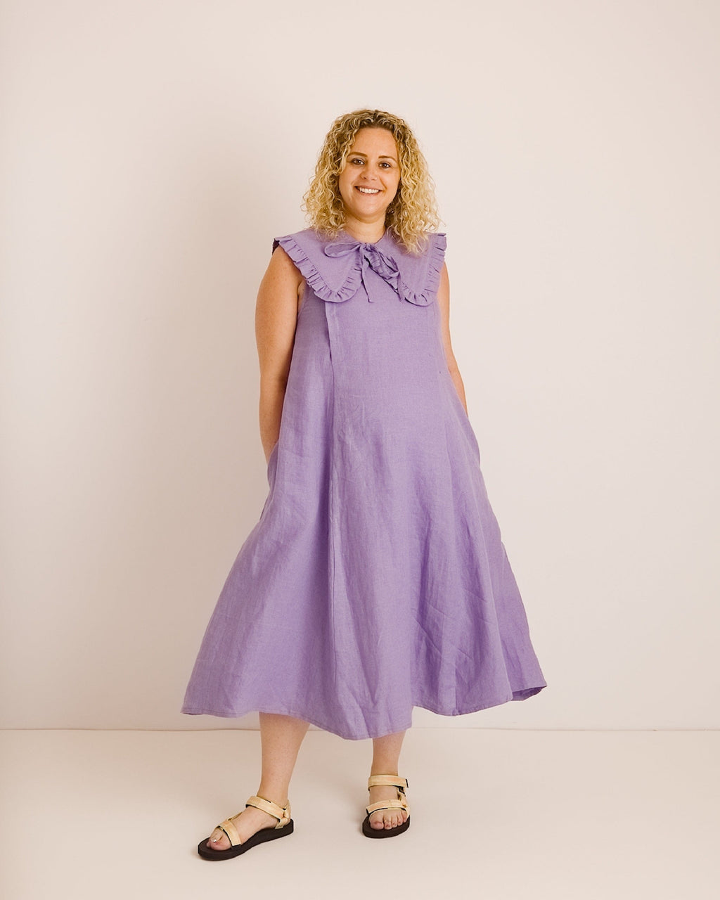 Journy Lucy Maternity / Breastfeeding Linen Dress - Lavender