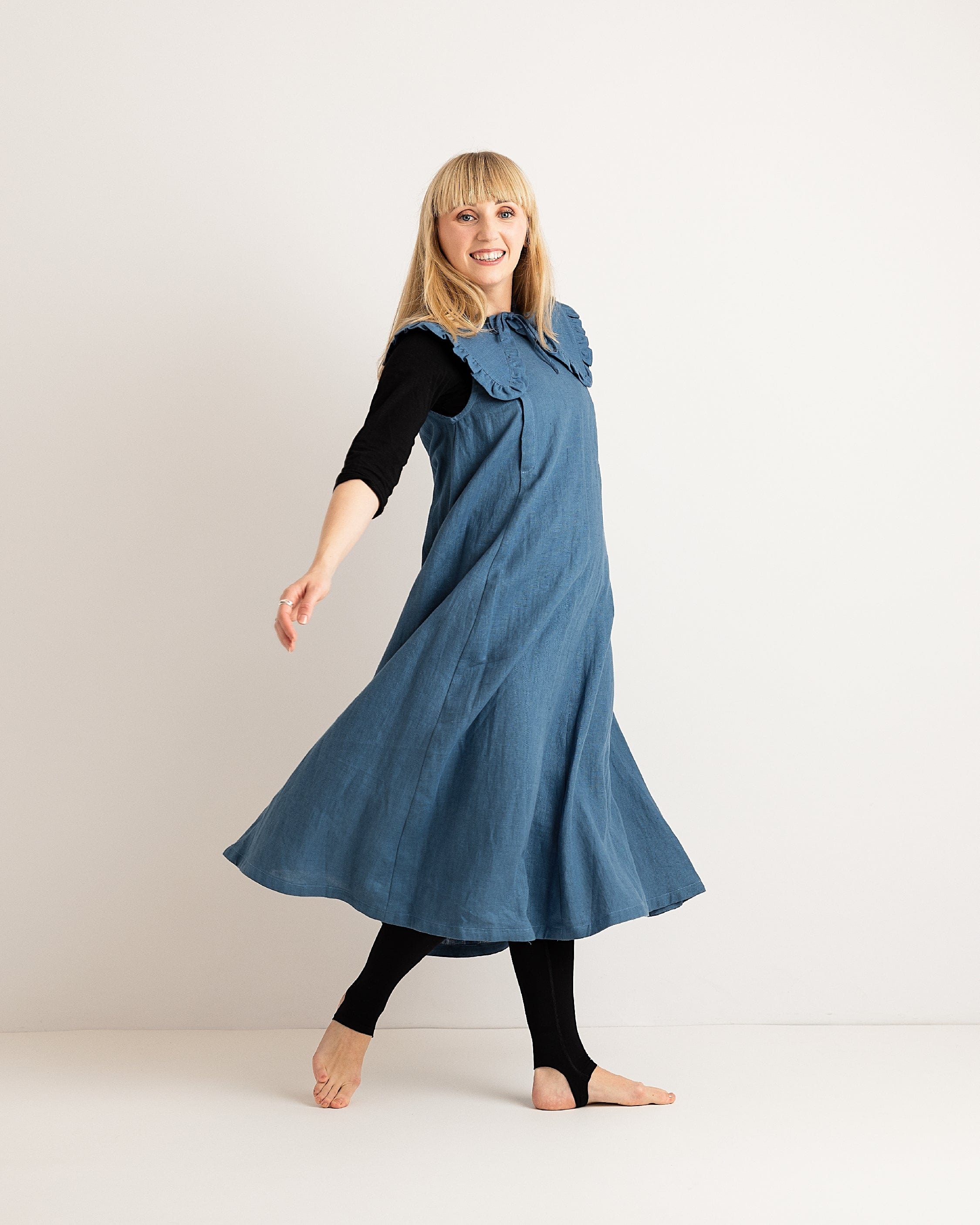 Journy Lucy Maternity / Breastfeeding Linen Dress - Aegean Blue