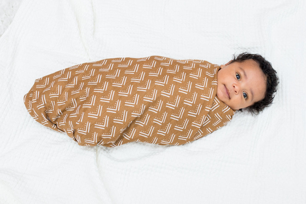 Lulujo - 2 Pack Cotton Swaddles - Blackbird / Mudcloth (100cm x100cm) - Baby&More