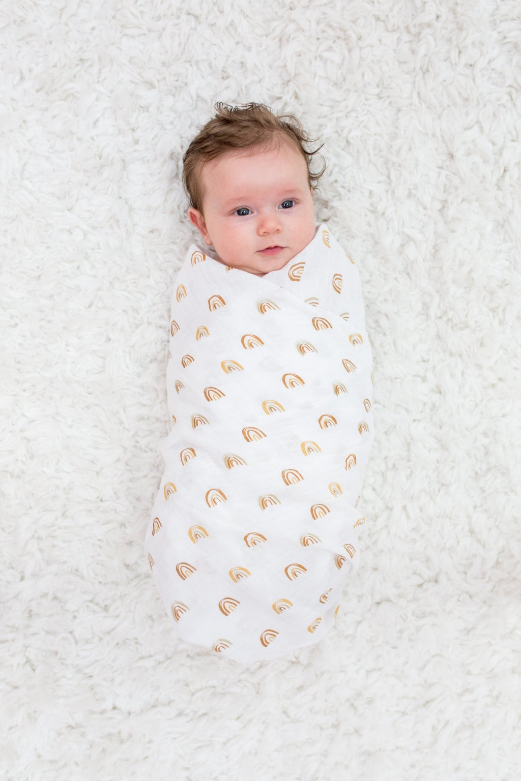 Lulujo - 2 Pack Cotton Swaddles - Rainbows / Suns (100cm x100cm) - Baby&More