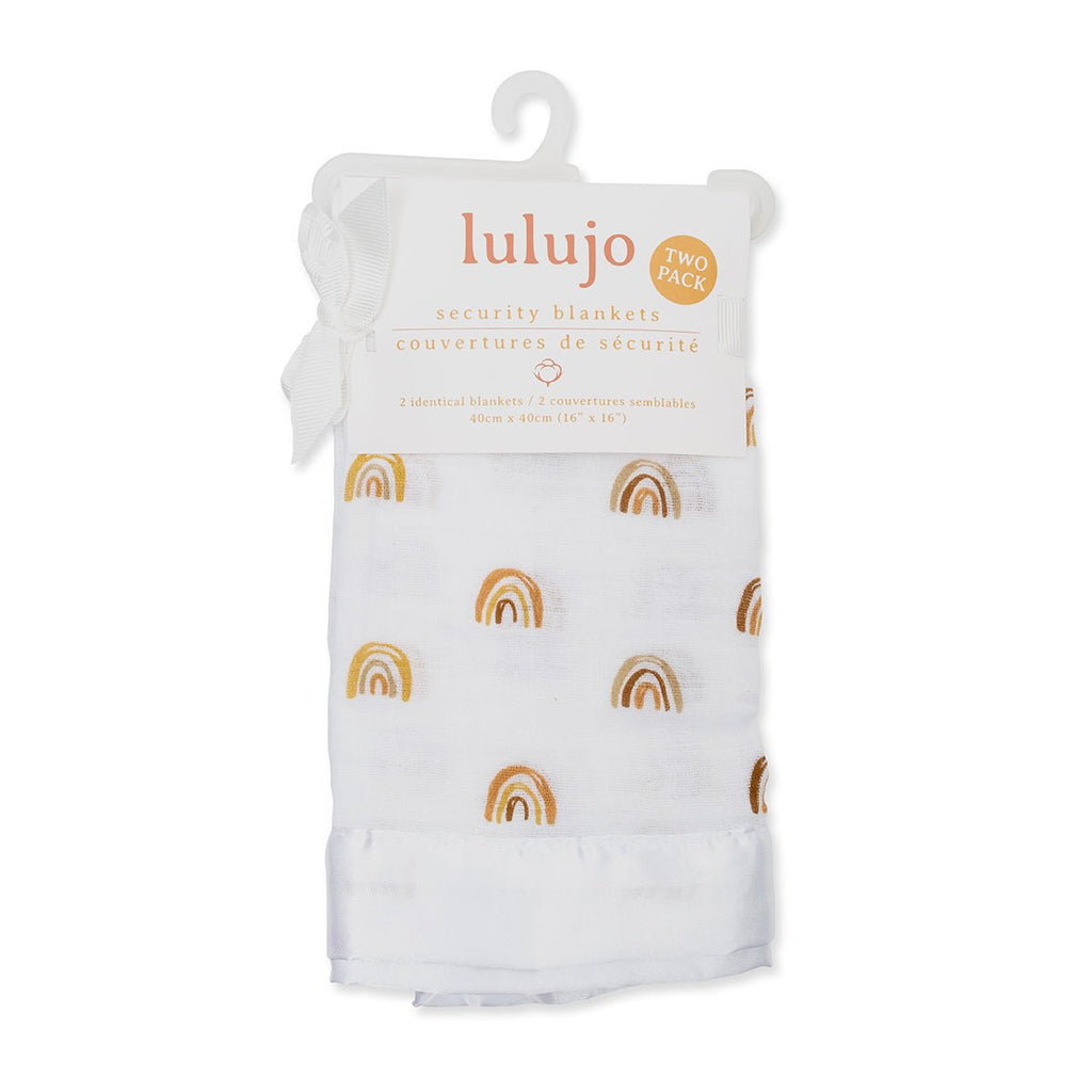 Lulujo - 2 Pack Muslin Security Comforter Blanket - Rainbows - Baby&More