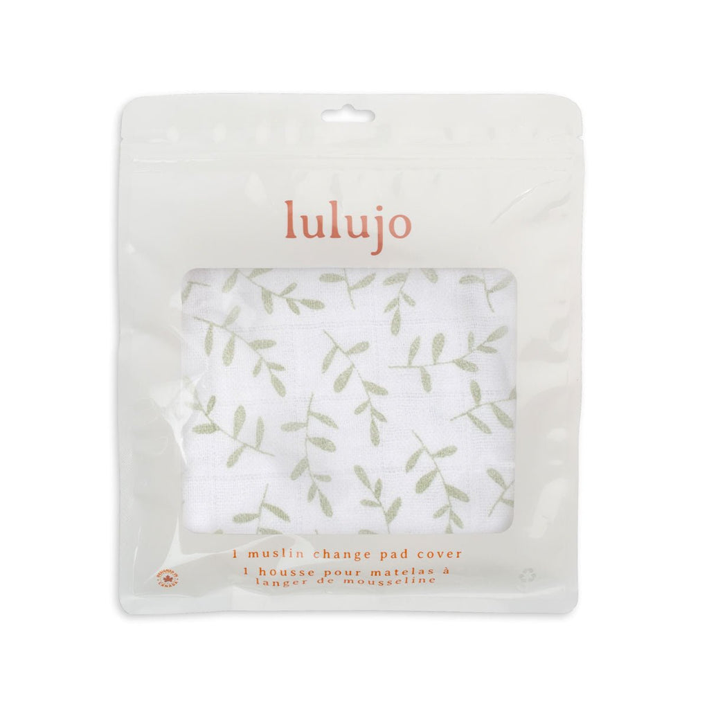 Lulujo - Cotton Changing Pad Cover - Greenery (81cm x 43cm) - Baby&More