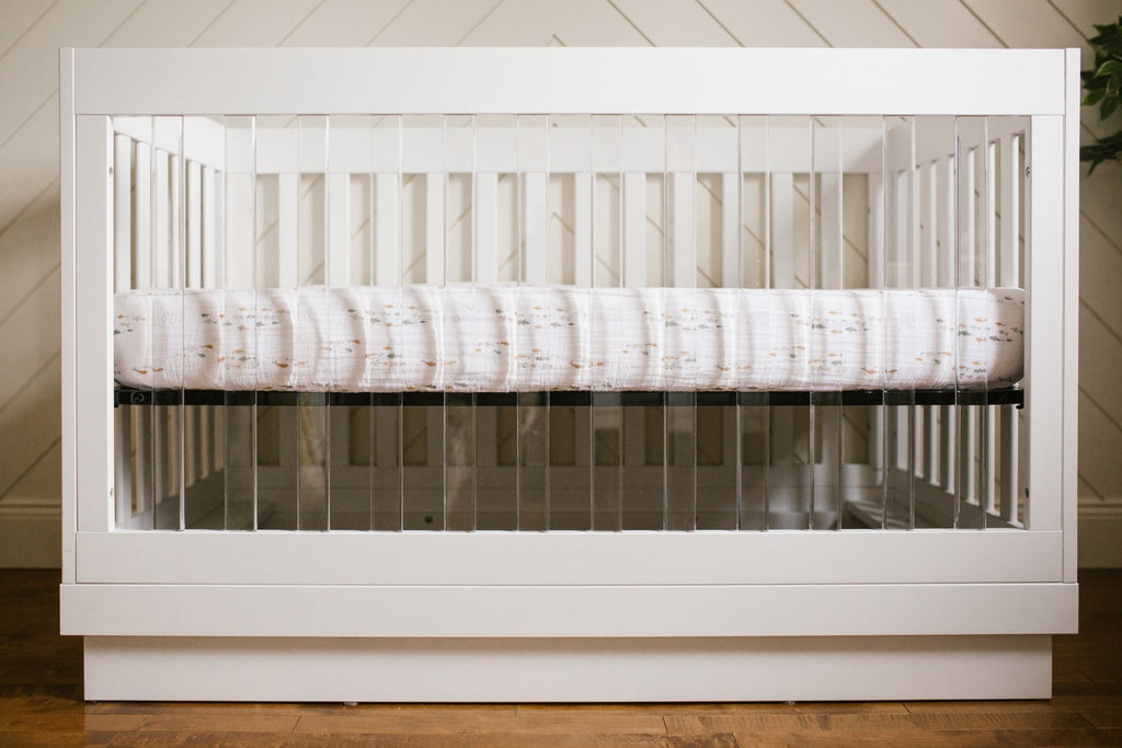 Lulujo - Cotton Fitted Cot Sheet - Fish (135cm x 70cm) - Baby&More