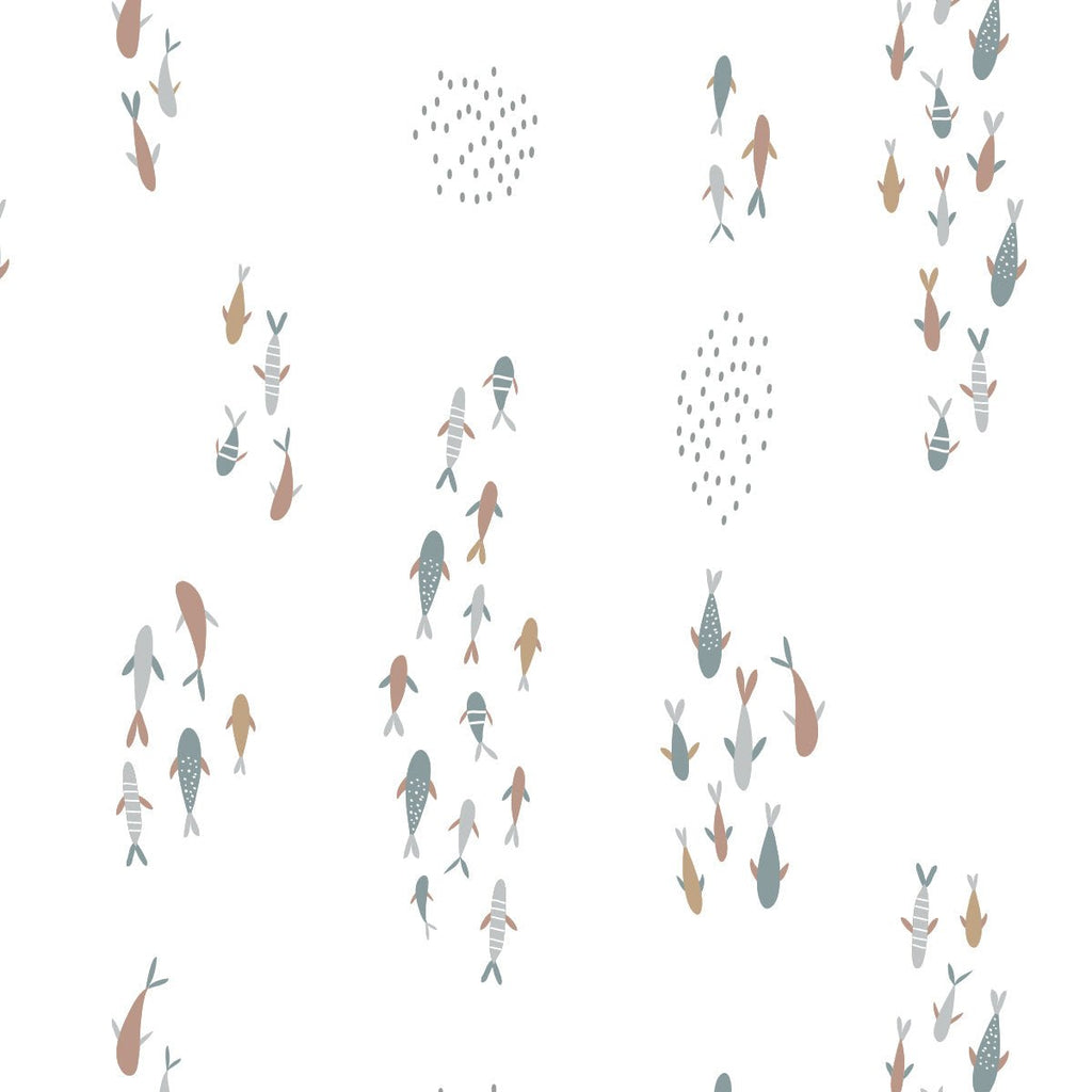 Lulujo - Cotton Fitted Crib Sheet - Fish (81cm x 43cm) - Baby&More