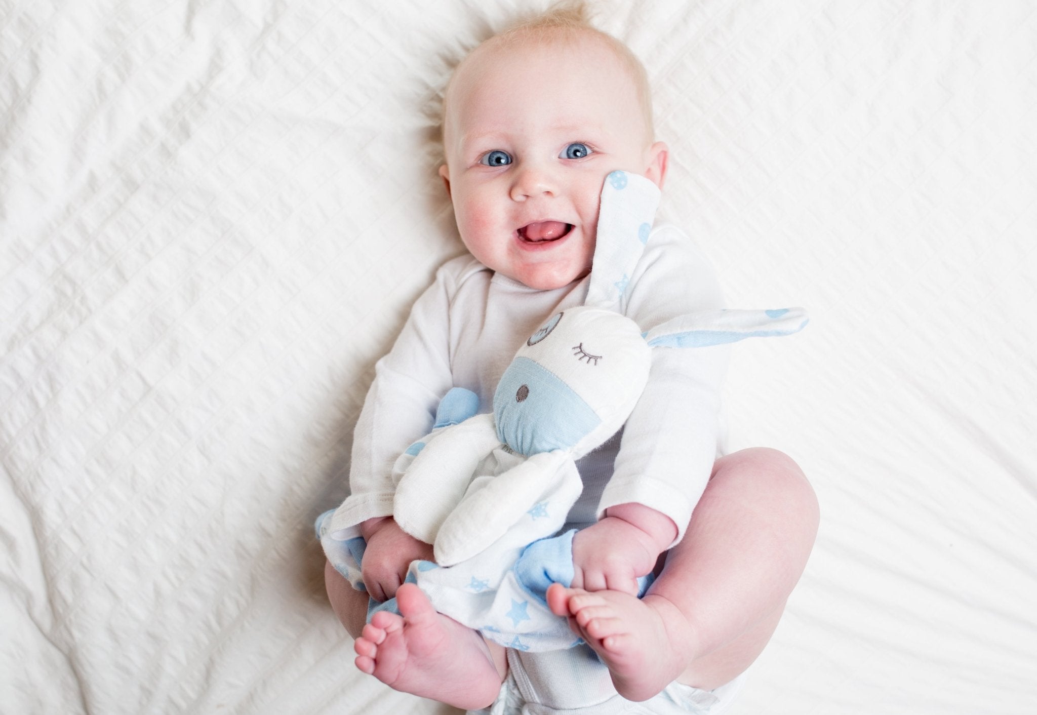 Lulujo - Cotton Muslin Lovie Comforter Blanket - Blue Puppy - Baby&More
