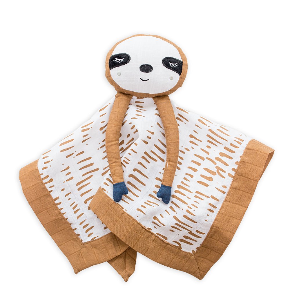 Lulujo - Cotton Muslin Lovie Comforter Blanket - Sloth - Baby&More