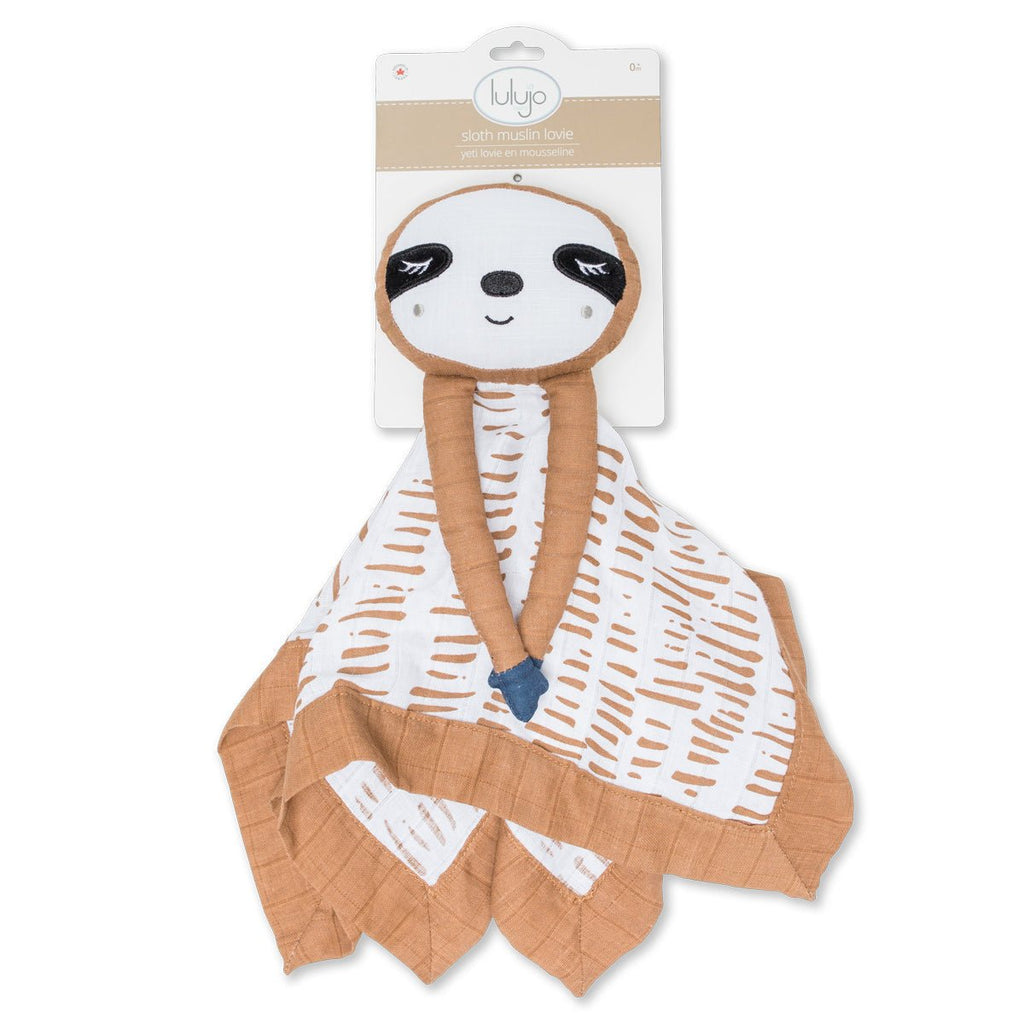Lulujo - Cotton Muslin Lovie Comforter Blanket - Sloth - Baby&More