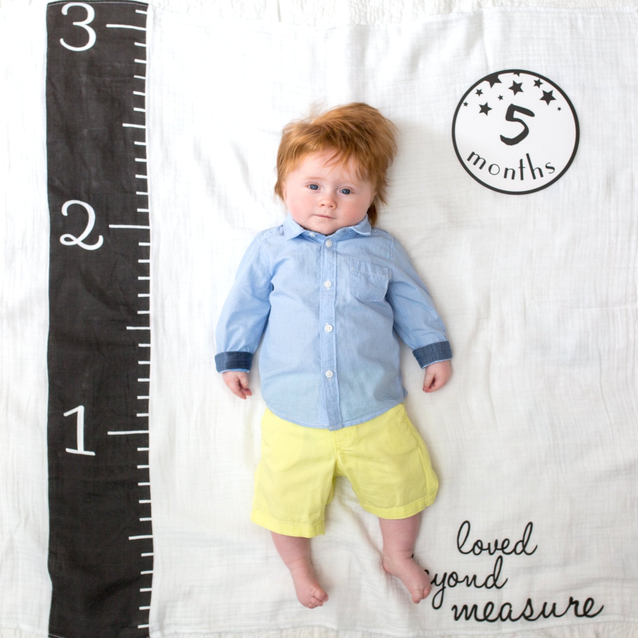 Lulujo - Cotton Swaddle & Milestone Marker Cards Gift Set - Loved Beyond Measure - Baby&More