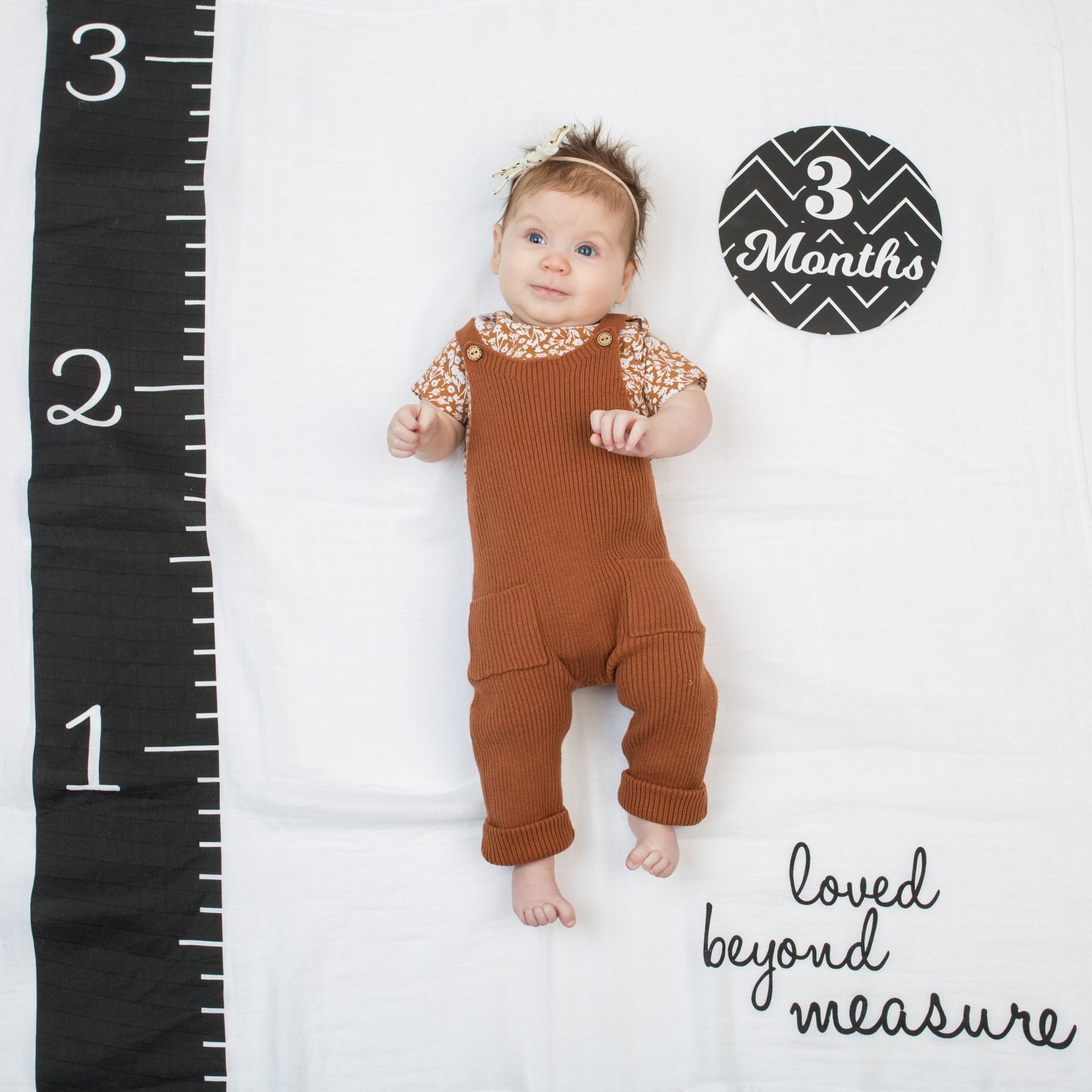 Lulujo - Cotton Swaddle & Milestone Marker Cards Gift Set - Loved Beyond Measure - Baby&More